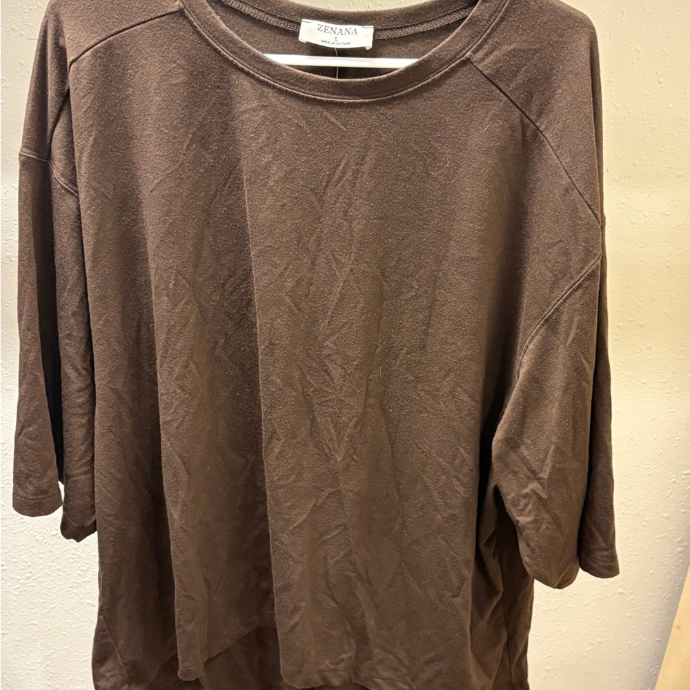 Zenana Chocolate Short Sleeve Tee